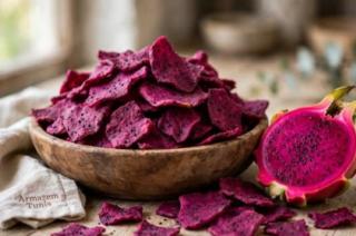 Chips de Pitaya - Fruta dragão Liofilizada