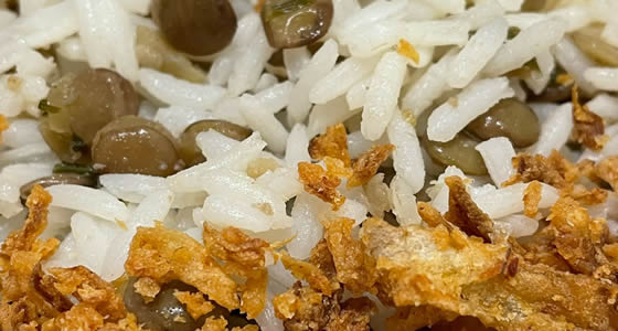 Arroz com Lentilhas Mjadra