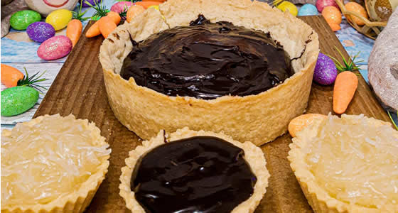 Torta de Amêndoas com Brigadeiro e Cocada Mole